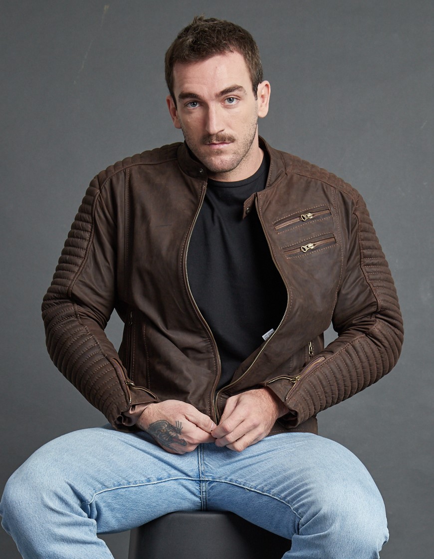 Biker marron hombre online